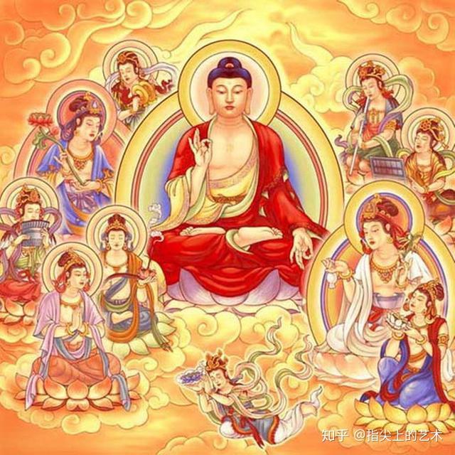 光明无畏：一幅佛教绘画中的神圣意境-神人佛8客