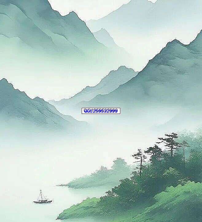 花瓣素材_中国风通用水墨绿色对称山水背景图片素材_193499662