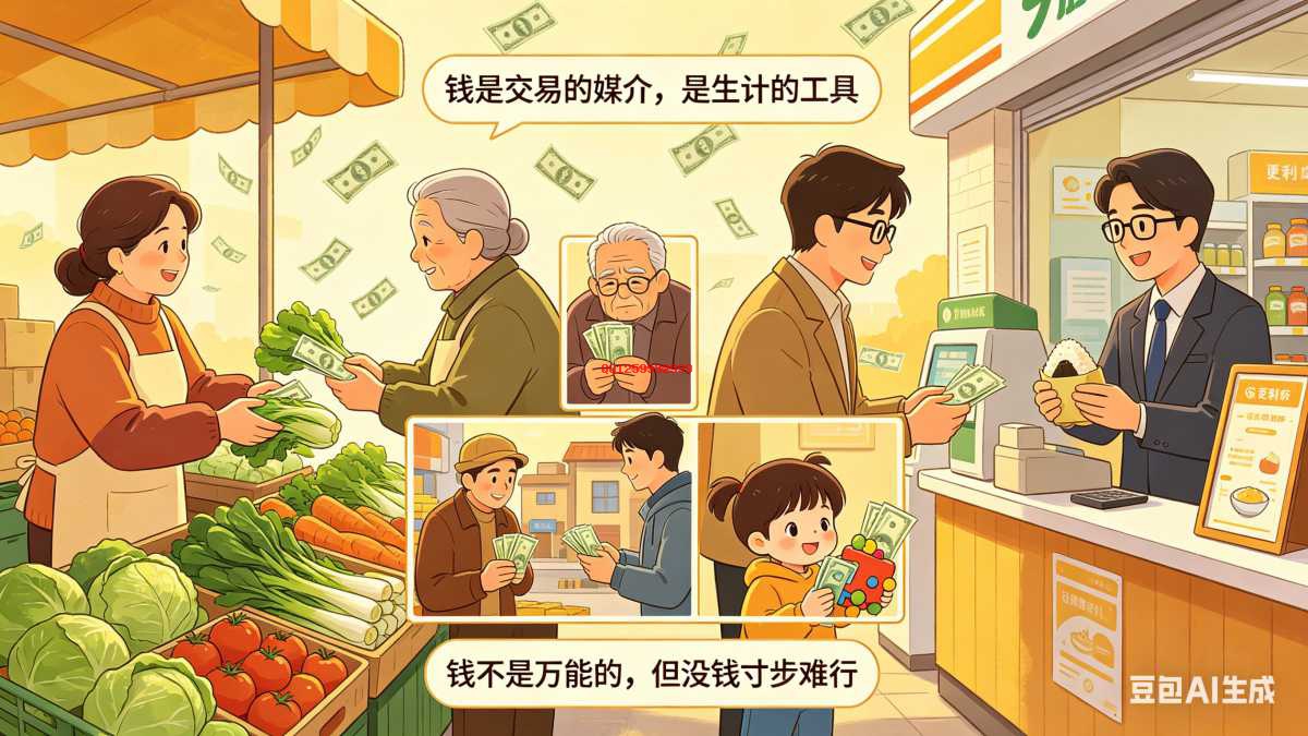 钱，是纸币，用来交易，钱，是用品，用于生计-神人佛8客