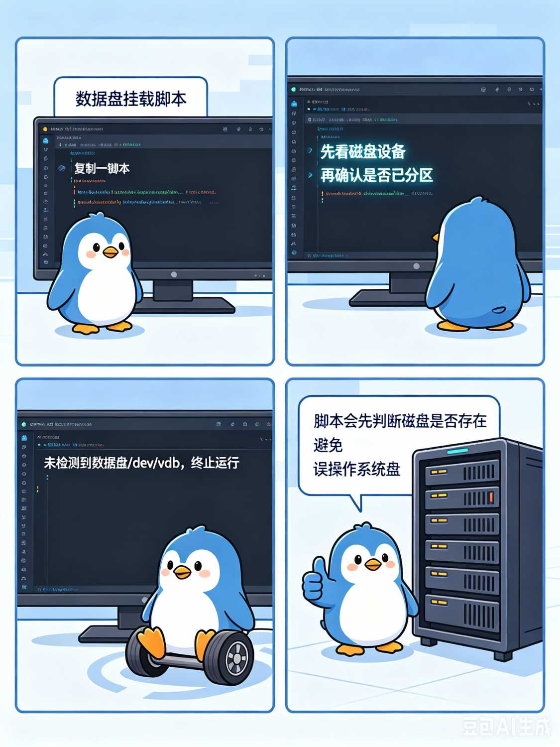 腾讯云轻量Debian 挂载数据盘+宝塔面板识别显示 一键脚本-神人佛-善无痕蛇无泪